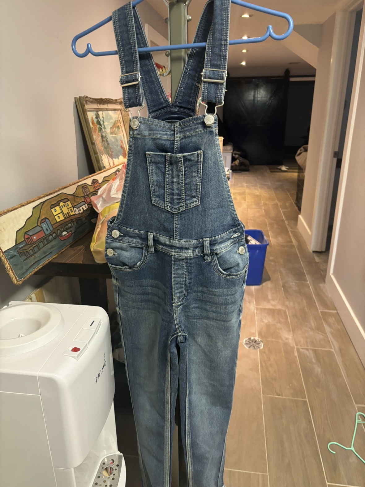 Silver jeans overalls kids size 14 thumbnail