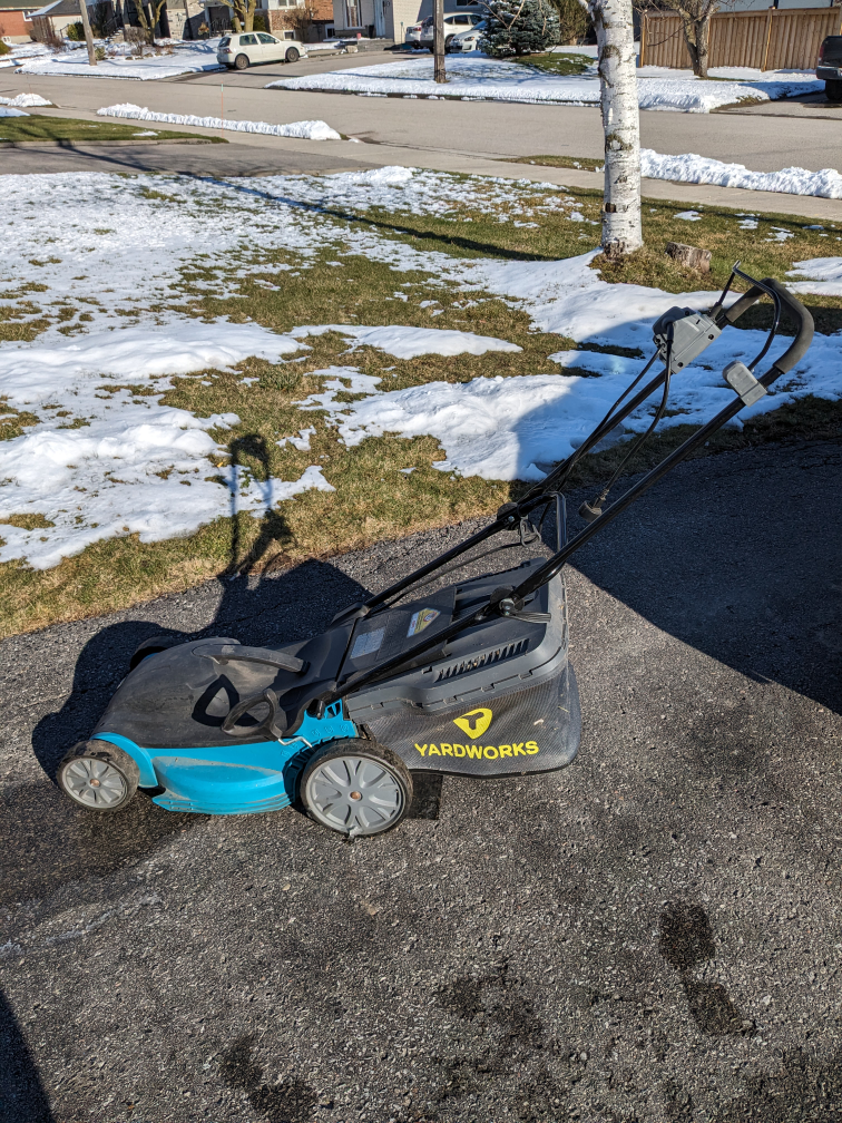 Yardworks electric corded lawnmower
