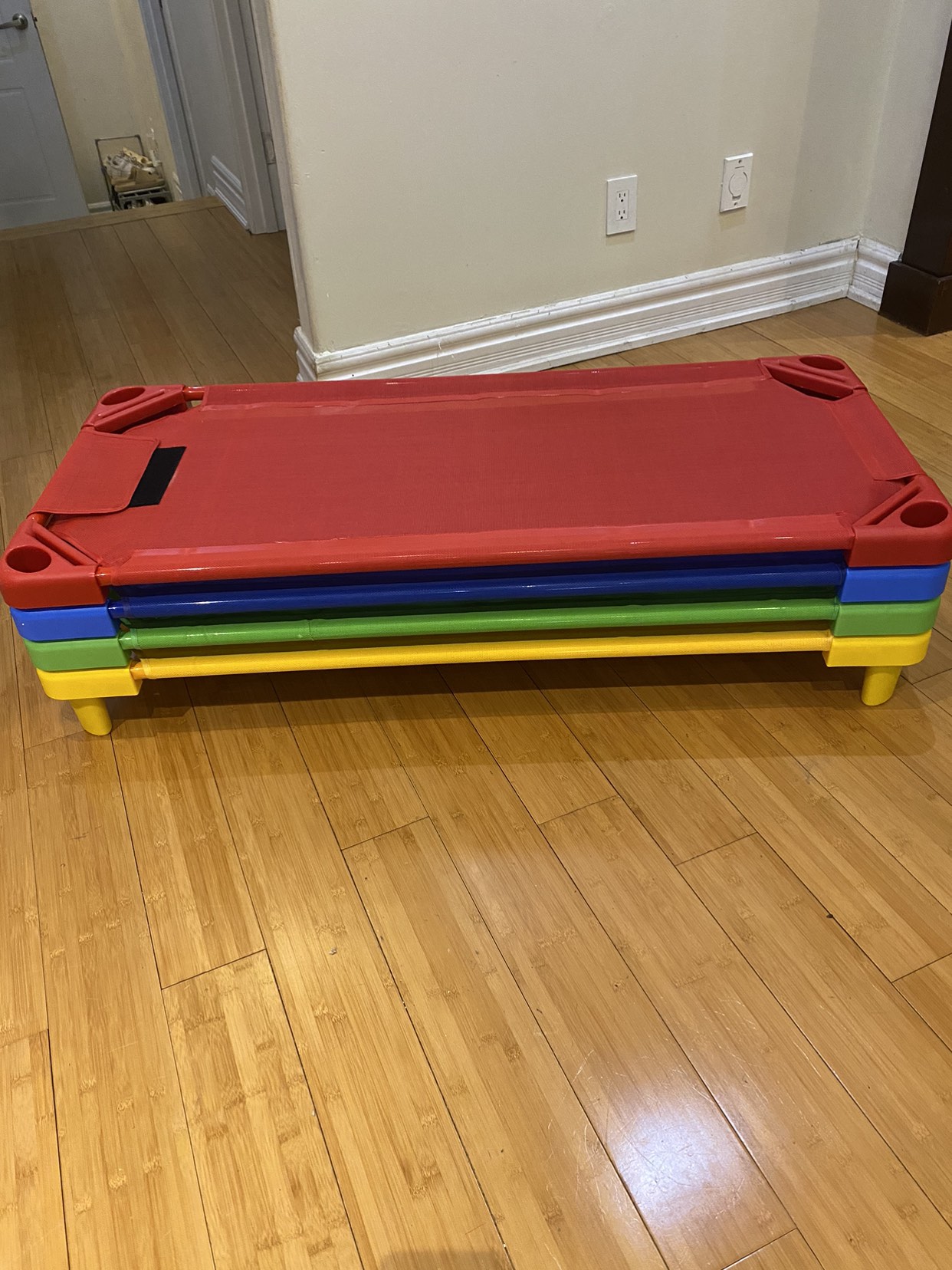 Pack of 4, Stackable Sleeping Nap Cots for Kid image indicator(2)