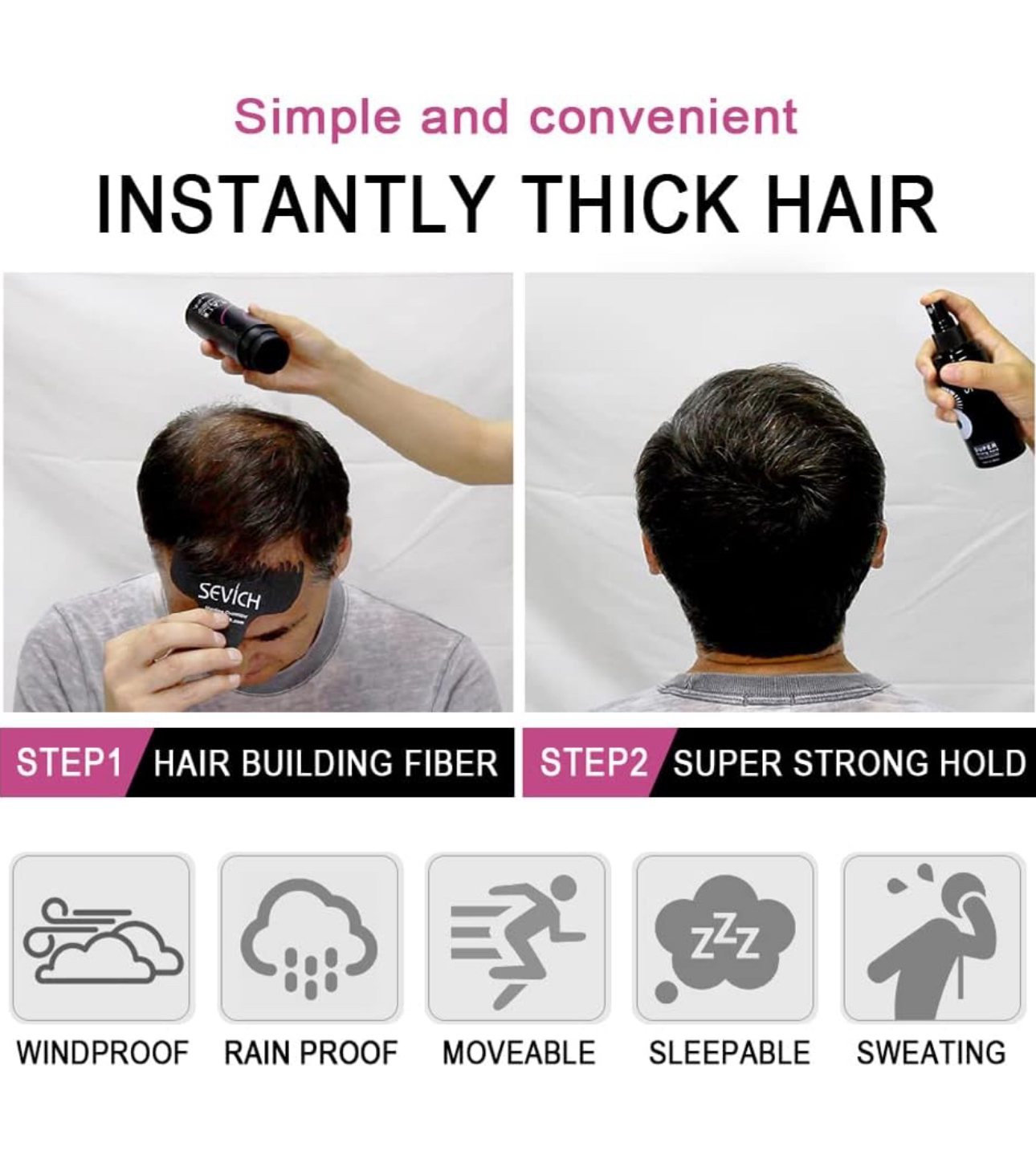 Sevich hair Fiber (black) - photo 2