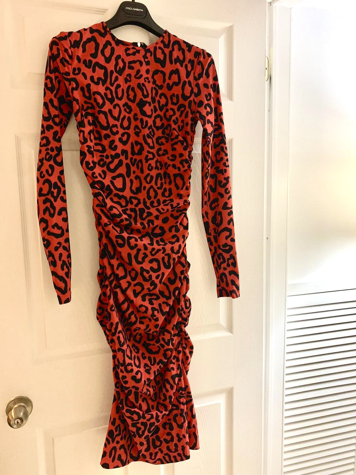 Dolce & Gabbana Leopard-print jersey calf-length dress - Size: 6 image indicator(4)