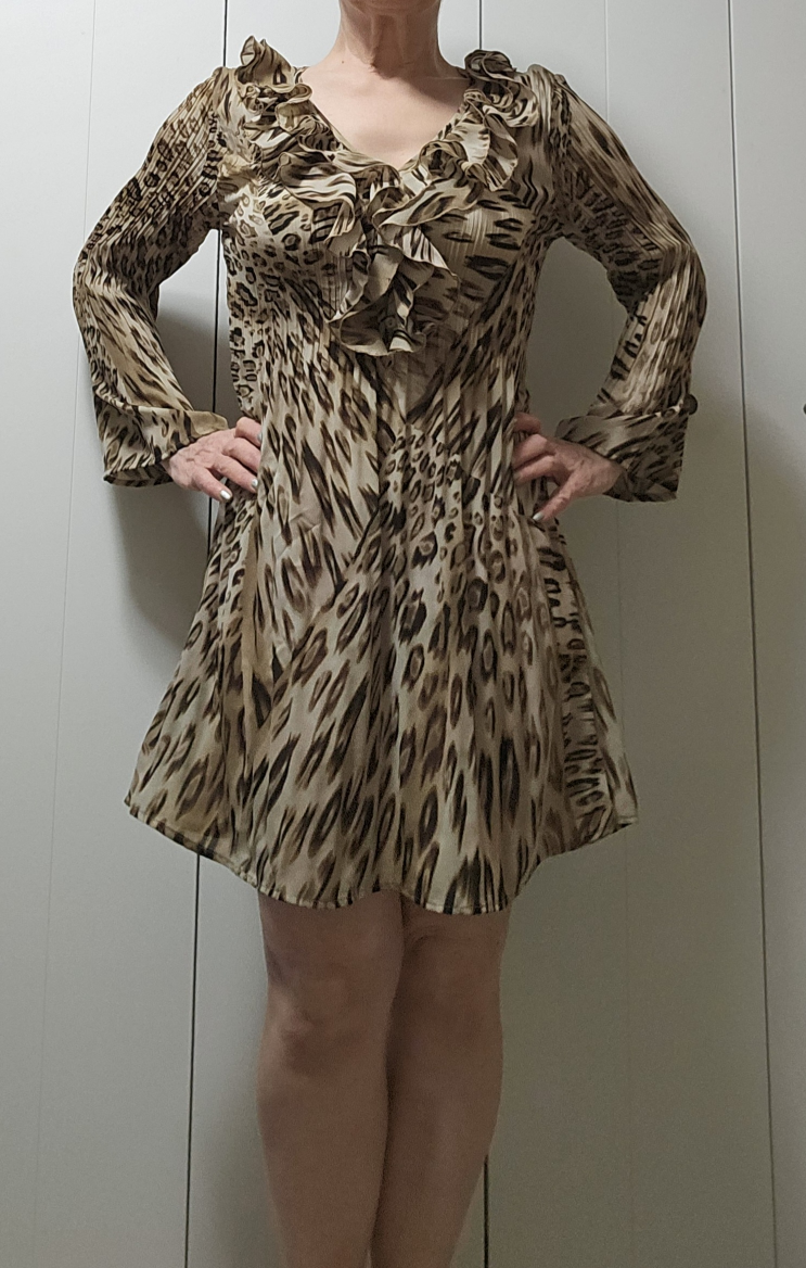 women's dress with tiger&leopard skin prin
