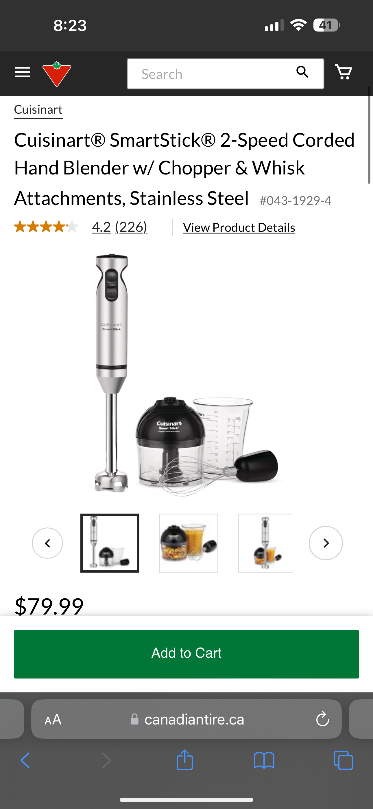 Cuisinart SmartStick 2-Speed Corded Hand Blender thumbnail