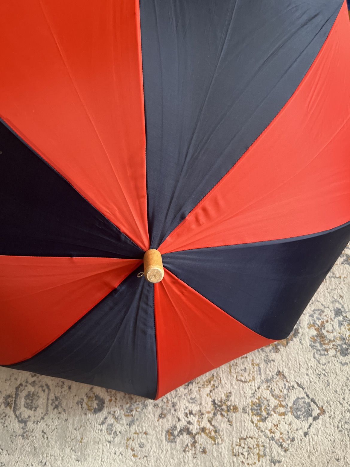 Navy and Red Striped Umbrella with removable Strap image indicator(4)