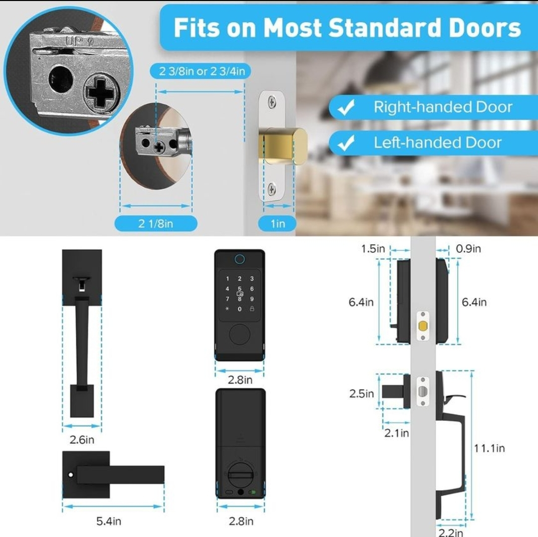 BNEW Smart Front Door Lock with Handle Set - photo 4
