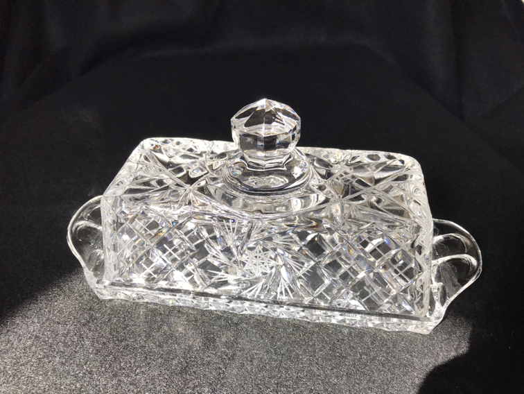 Crystal butter dish