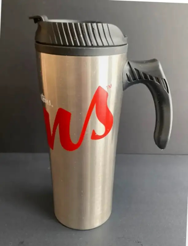 Tim Hortons Stainless Travel Insulated Cup With Handle /Lid -New