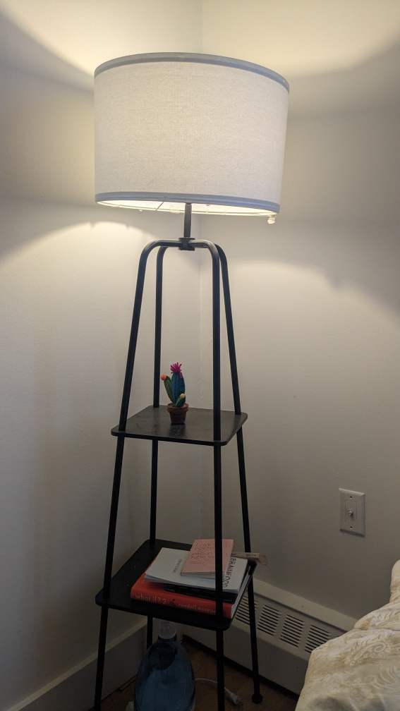 floor lamp with shelves