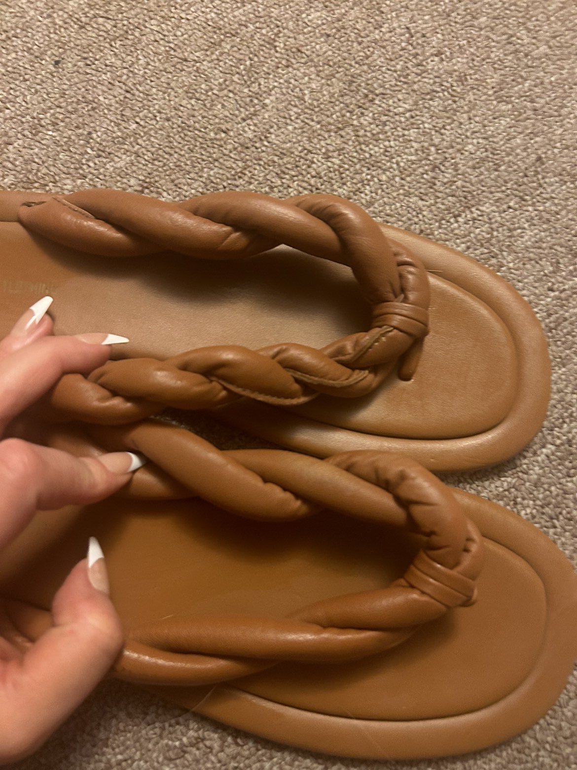 Tan flat sandals