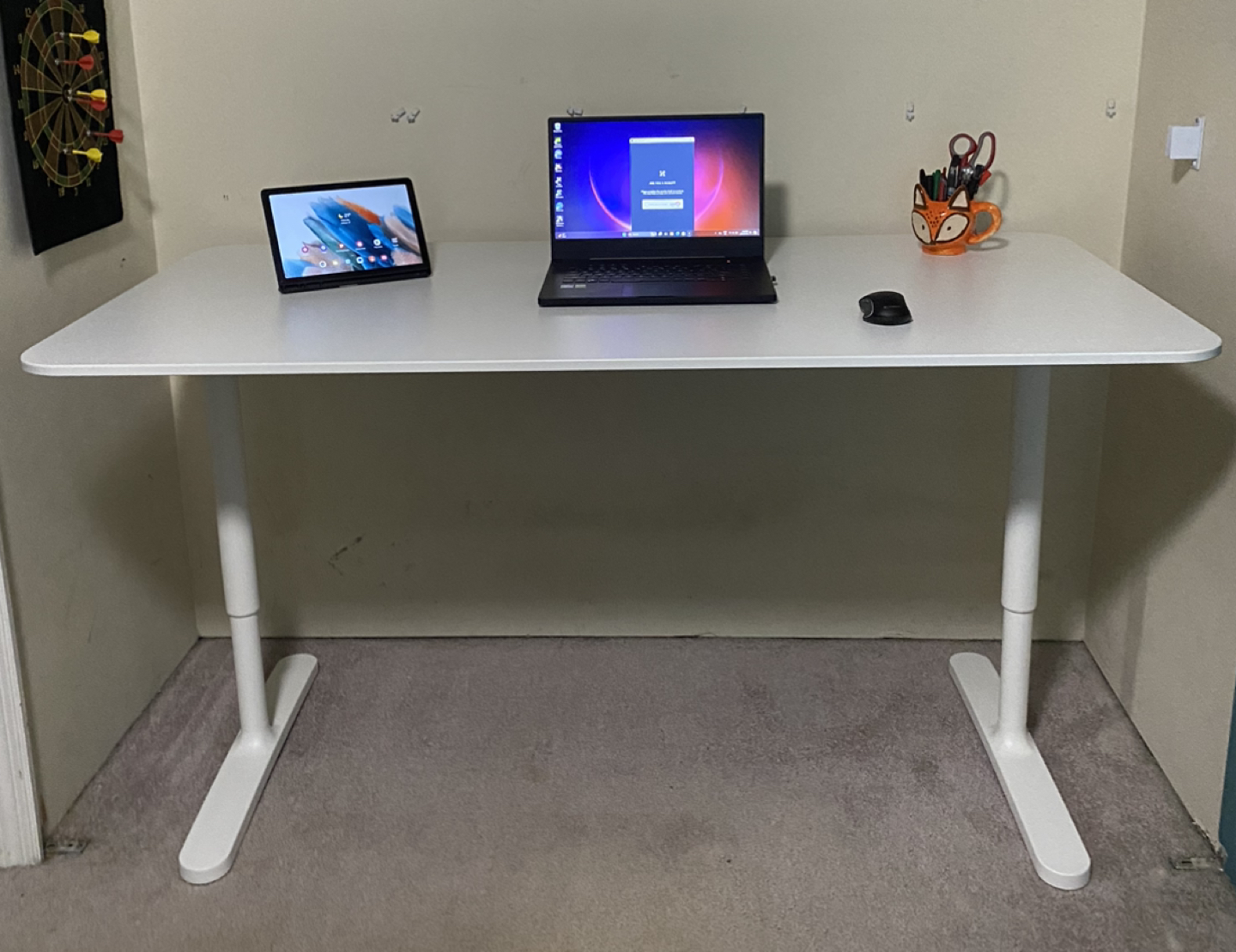 white ikea desk (allen key adjustable) thumbnail