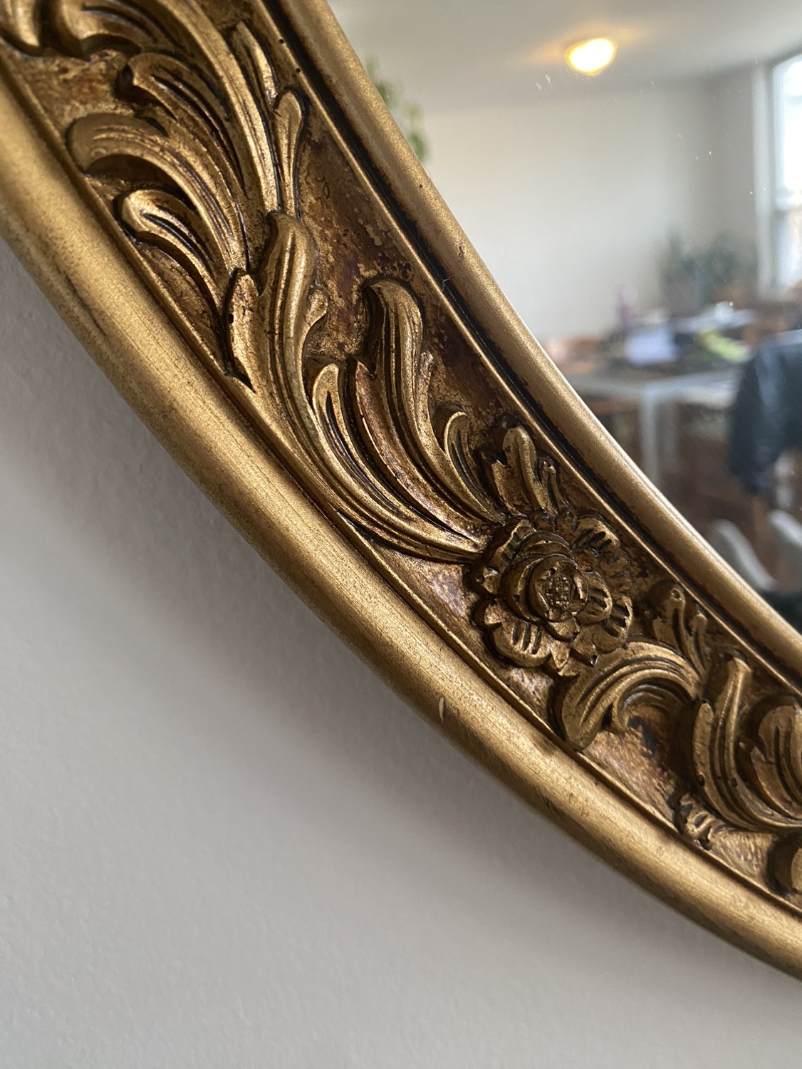 Large Oval Mirror Gold with details - photo 2