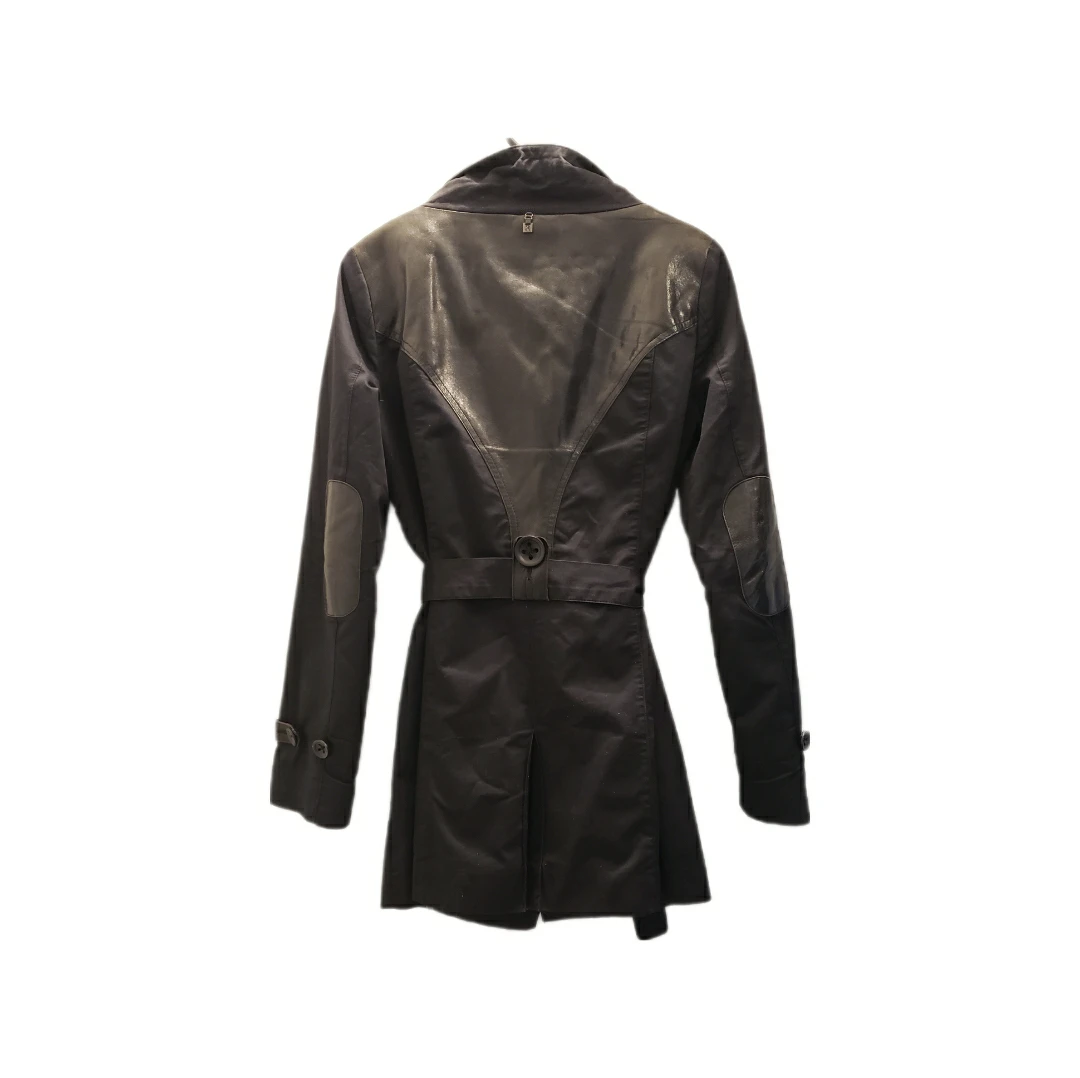 ⭐RUDSAK Black Leather Detail Trench Coat image indicator(2)