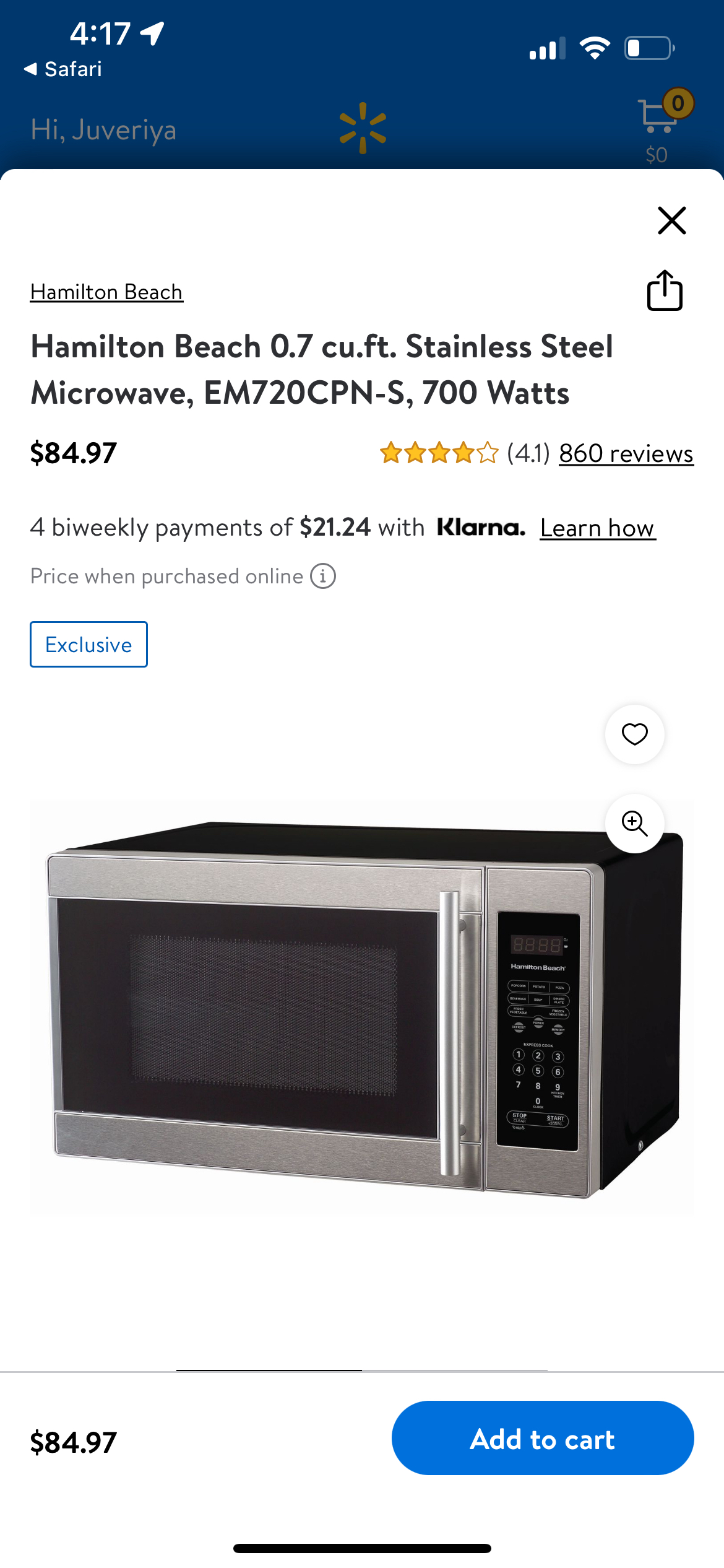 Hamilton Beach Microwave - photo 3