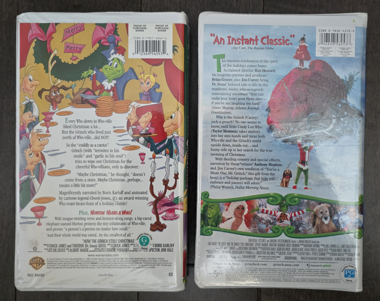 How The Grinch Stole Christmas VHS set-Cartoon and Movie image indicator(2)