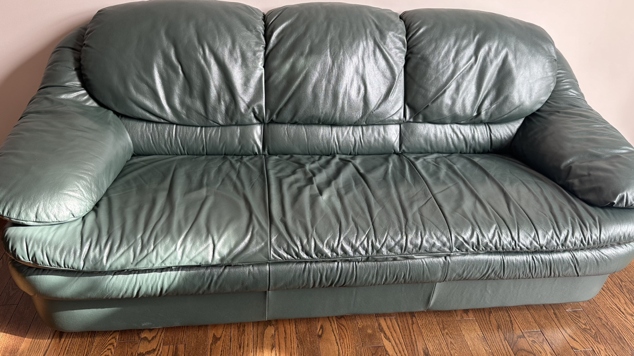 Natuzzi leather couch and armchair - photo 2