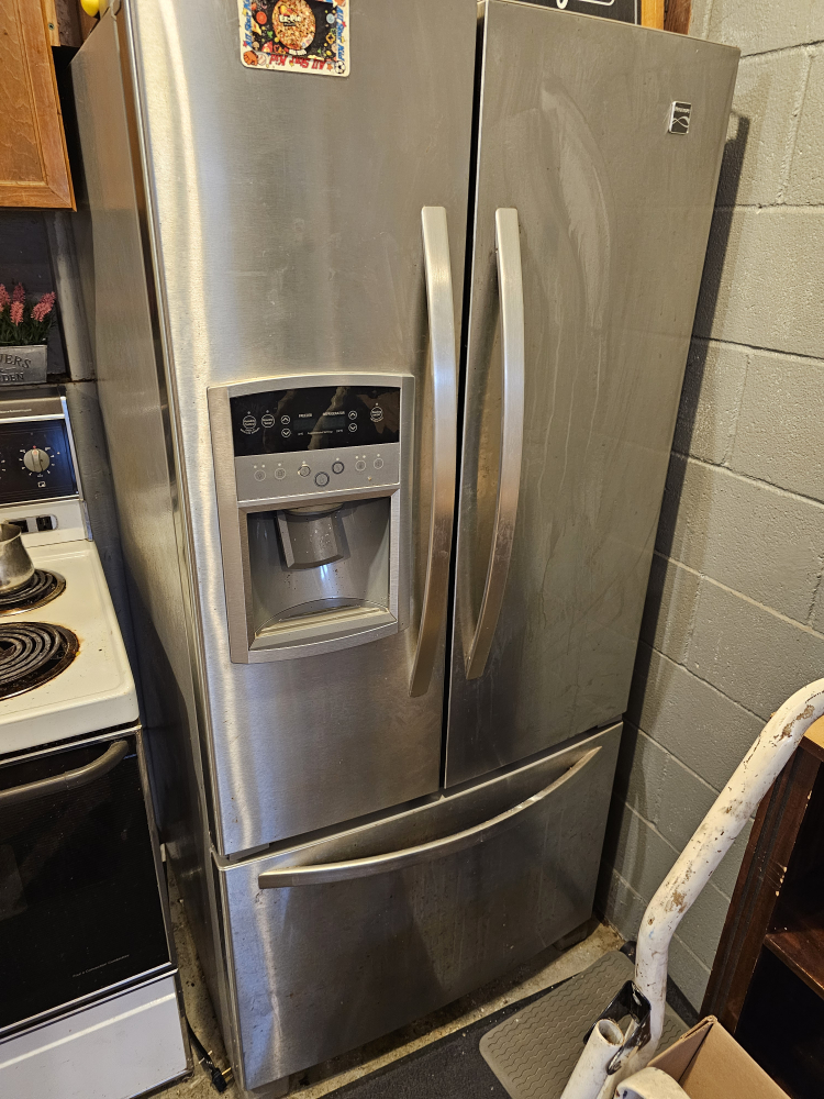 Silver refrigerator