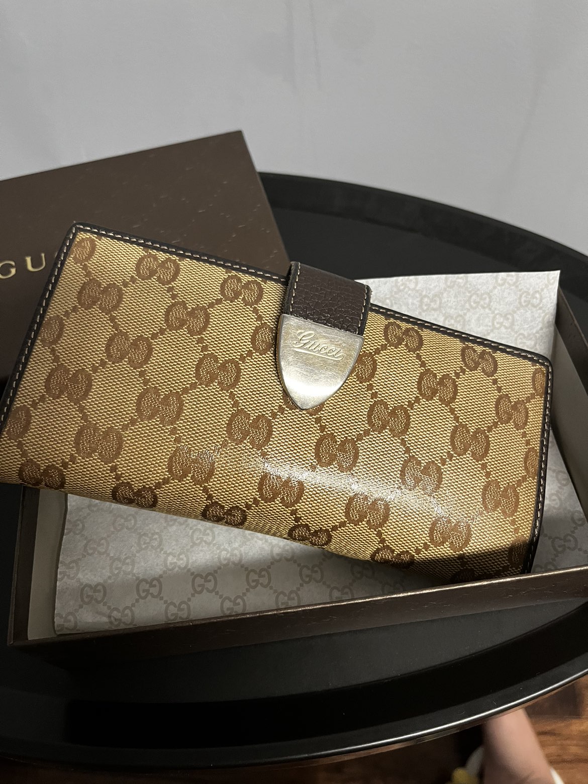 Gucci wallet coated canvas and leather thumbnail