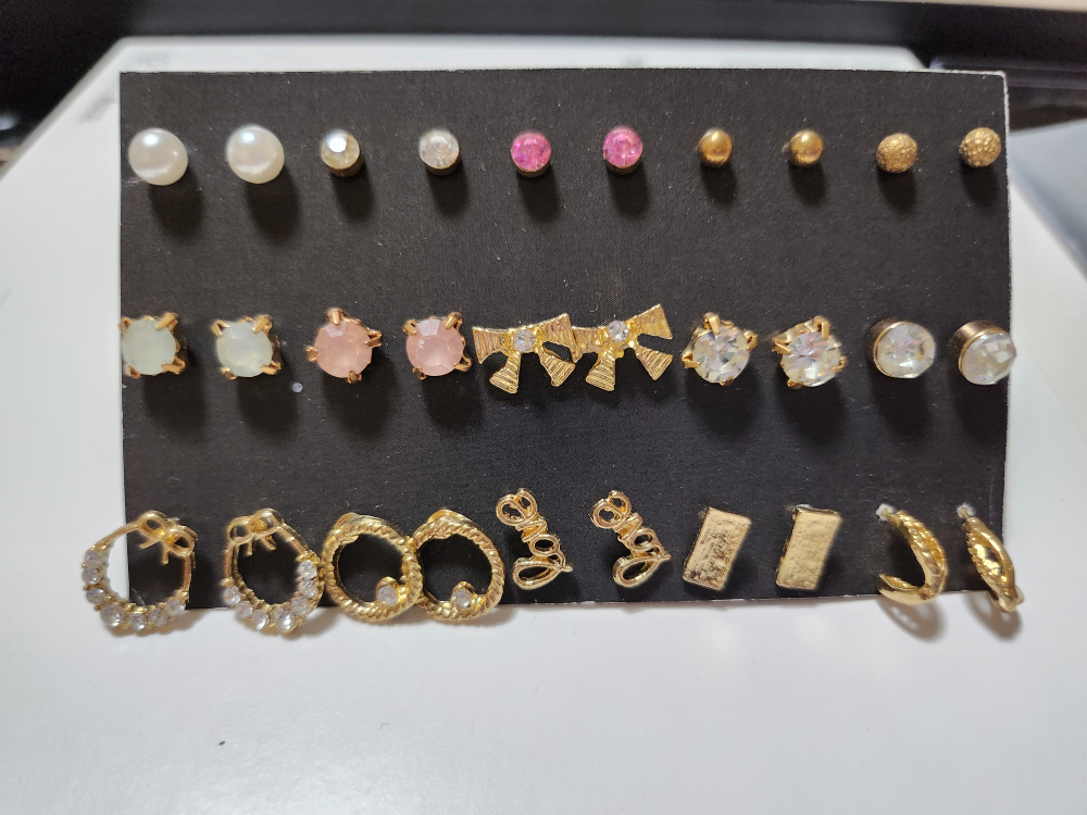 unused earrings