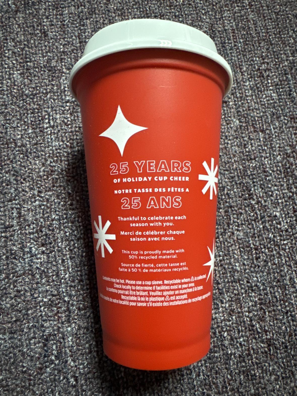 Starbucks 25th Anniversay Holiday Resuable Cup image indicator(2)