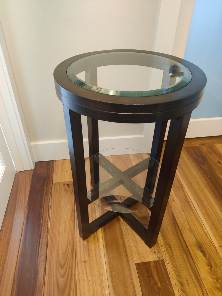 Round wood side table image indicator(2)