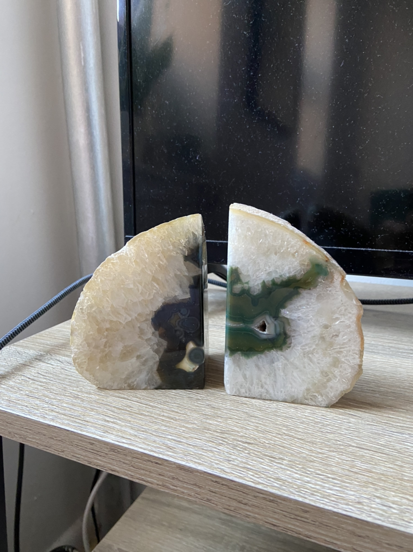 Agate Stone Bookends