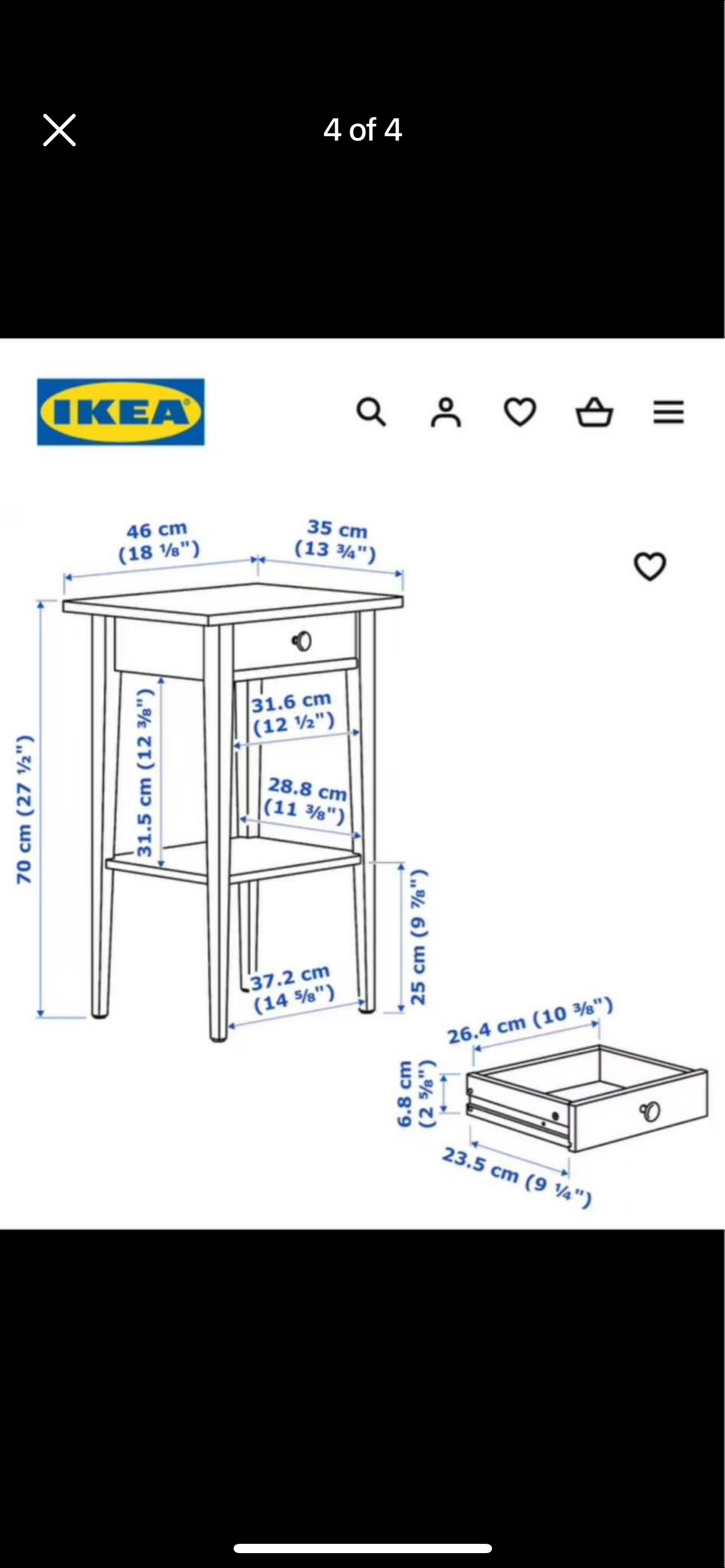 IKEA Hemnes night/side table - photo 4