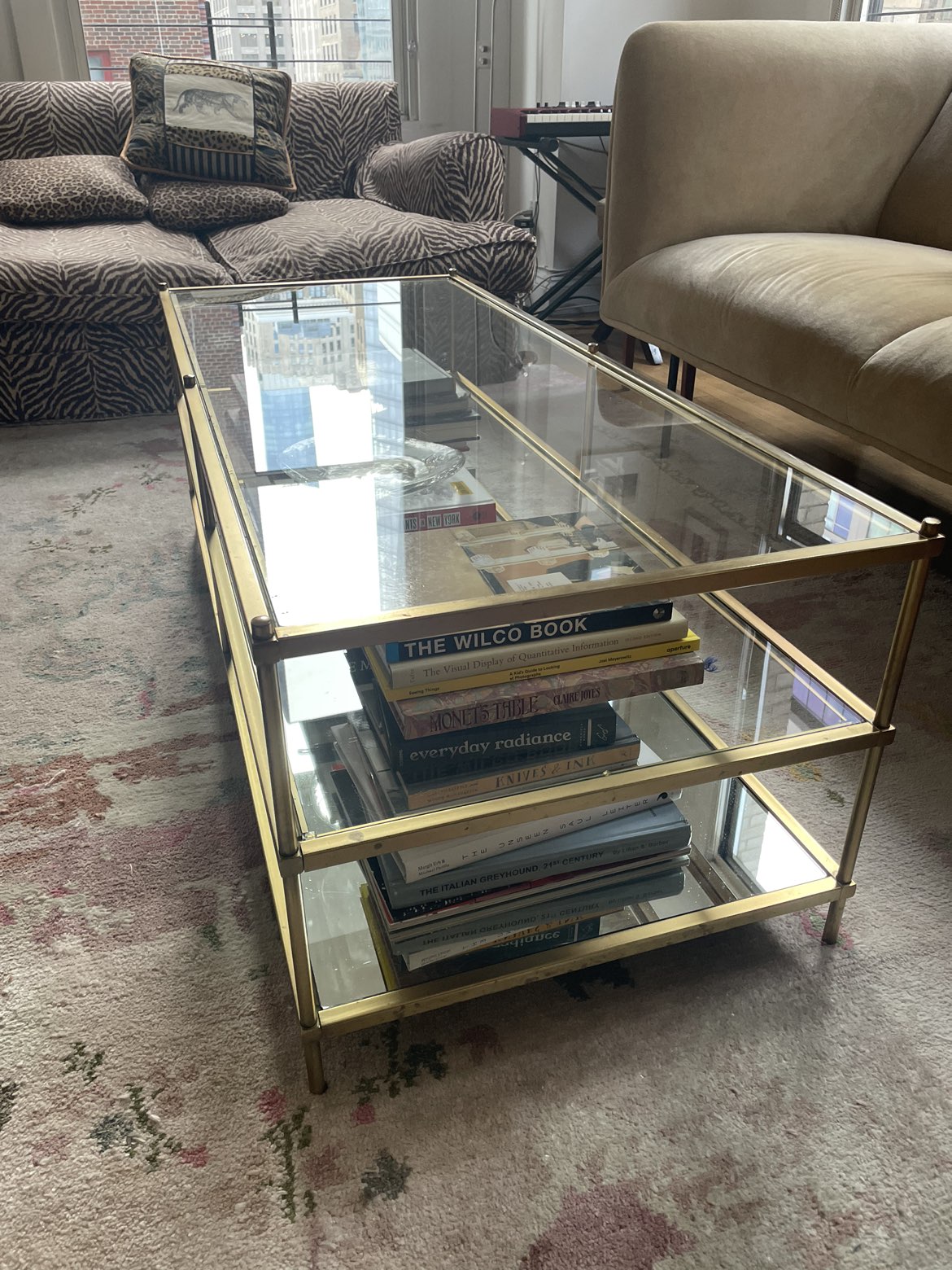 West Elm Mirror and Glass tiered coffee table - photo 4