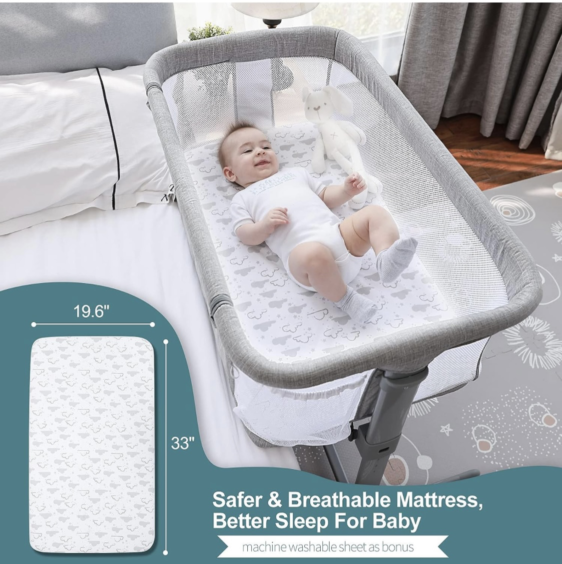 2-in-1 Baby Bassinet & Bedside Sleeper - photo 3