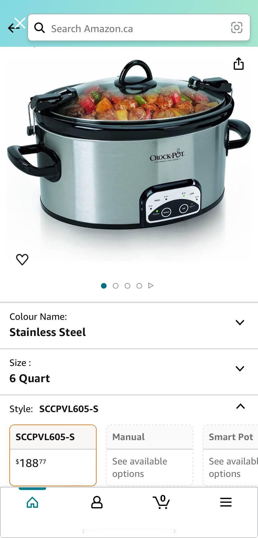 Crock•Pot 6quart Slow Cooker-Stainless Steel image indicator(5)