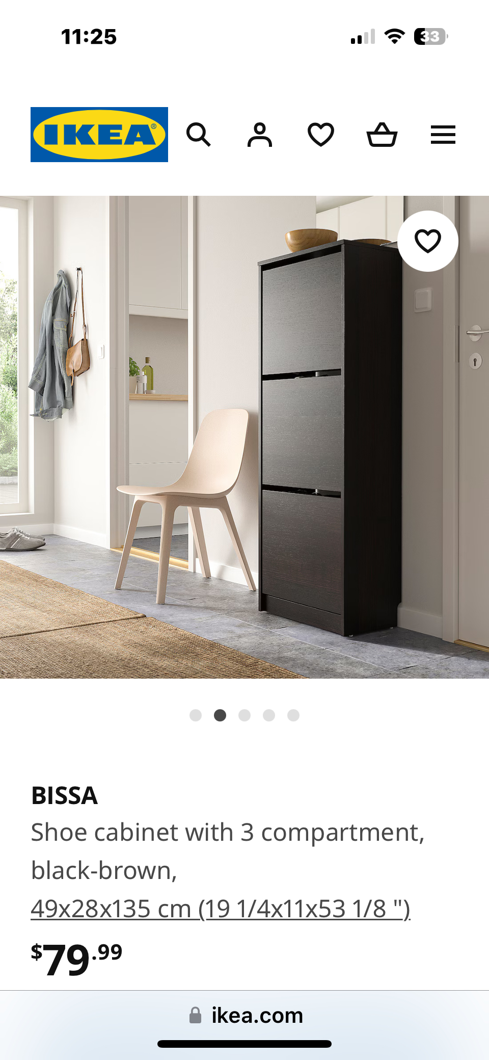 BNIB IKEA Bissa Shoe Cabinet Black-Brown as in picture thumbnail