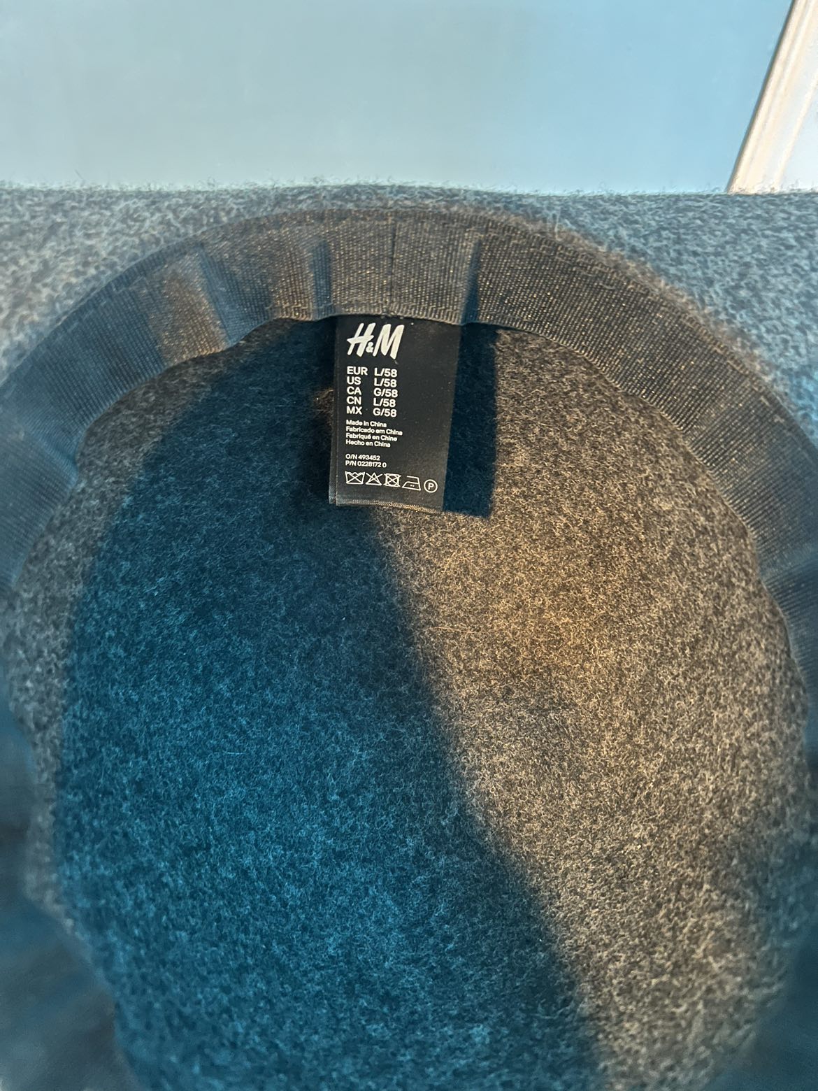 H&M charcoal 100% wool wide brim hat image indicator(3)