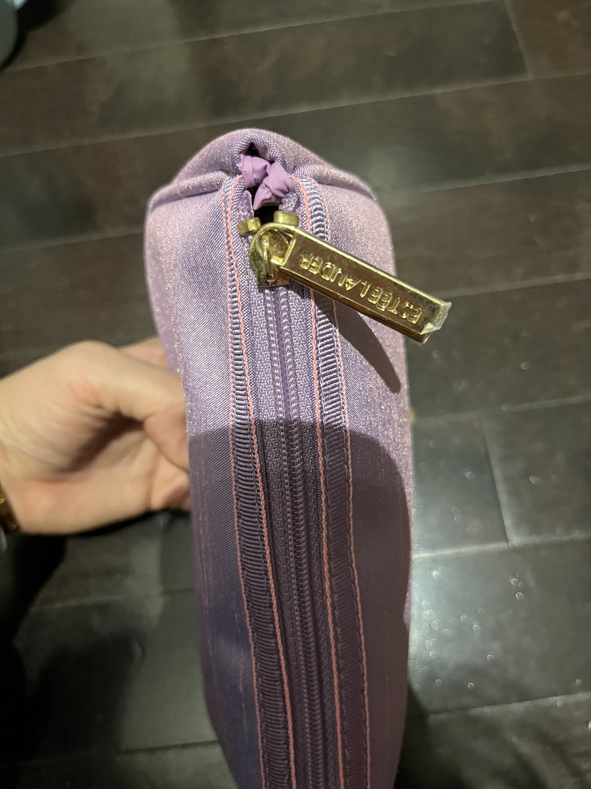 New Iridescent Purple Estée Lauder Makeup Bag image indicator(2)