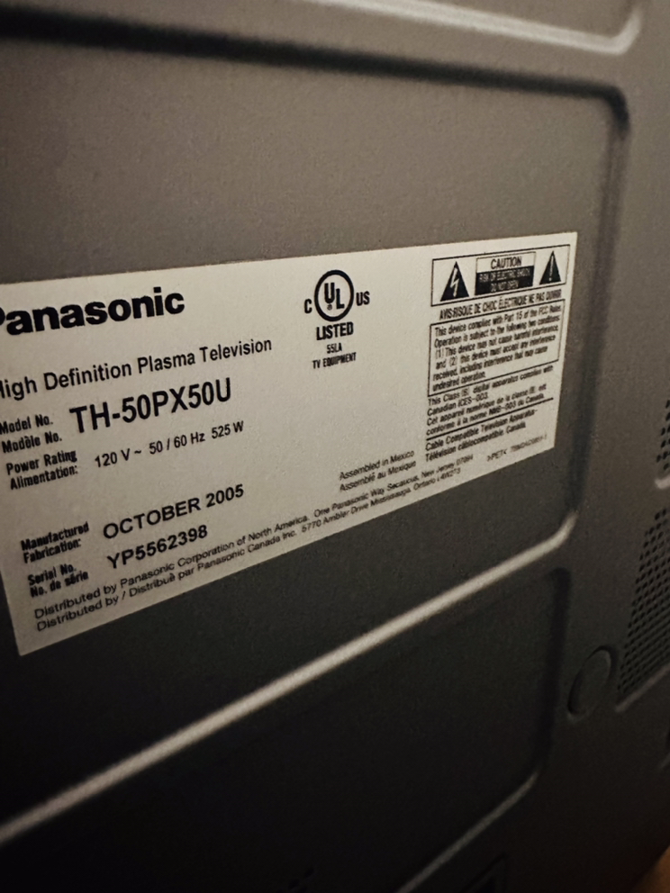 50 inch Panasonic Plasma TV - photo 3