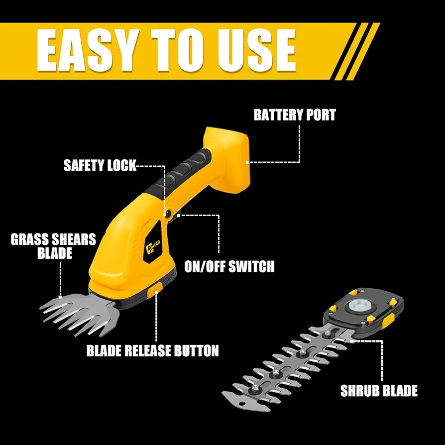 Cordless Hedge Trimmer Compatible with DeWALT 18v 20v - photo 3