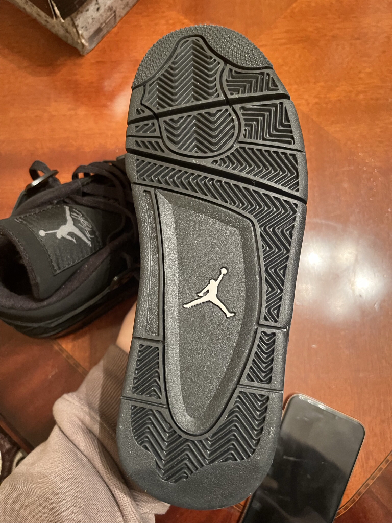 Authentic Jordan 4 Retro Black Cats women’s size 7 - photo 2