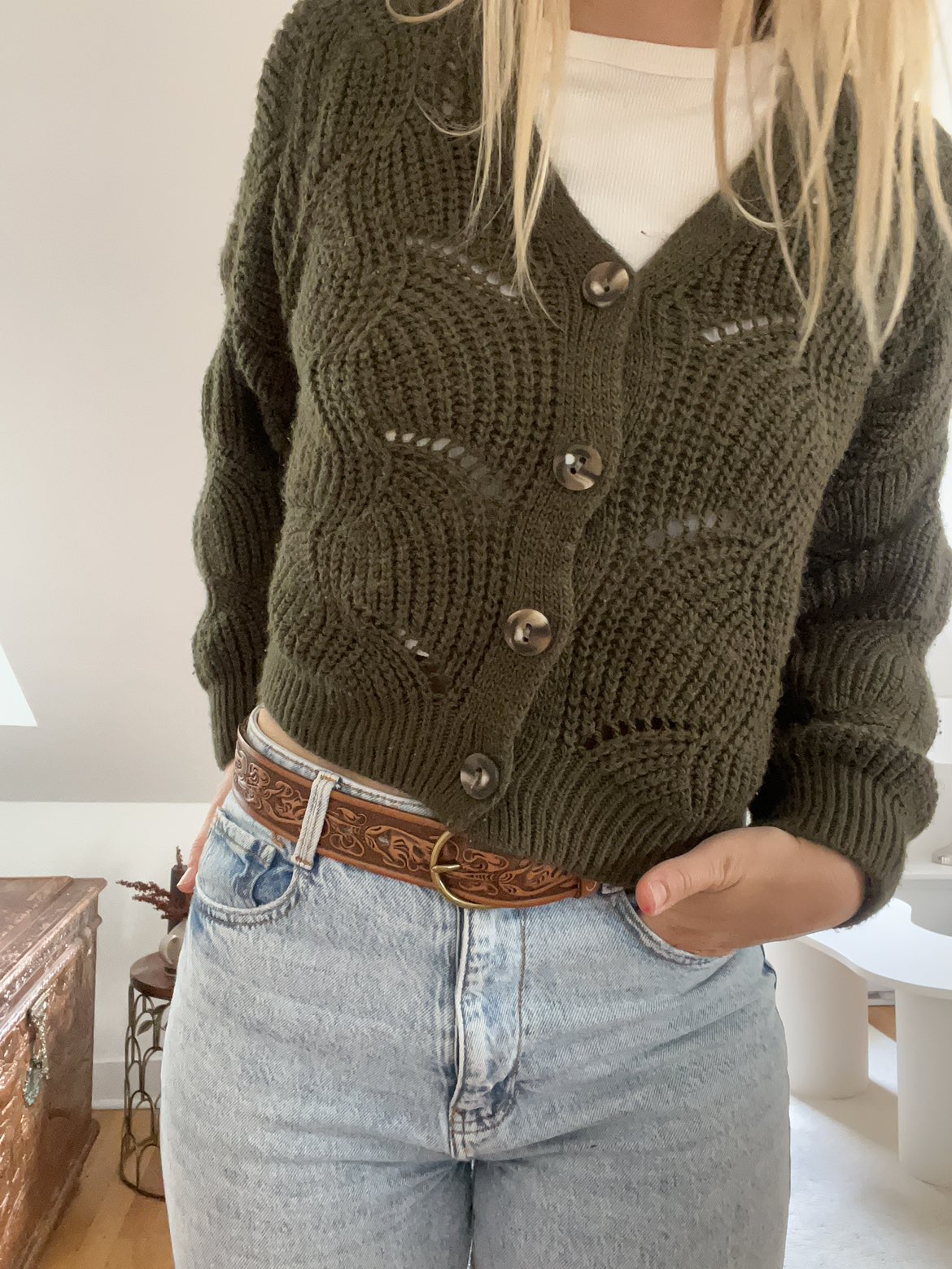 Knitter cropped cardigan - photo 3