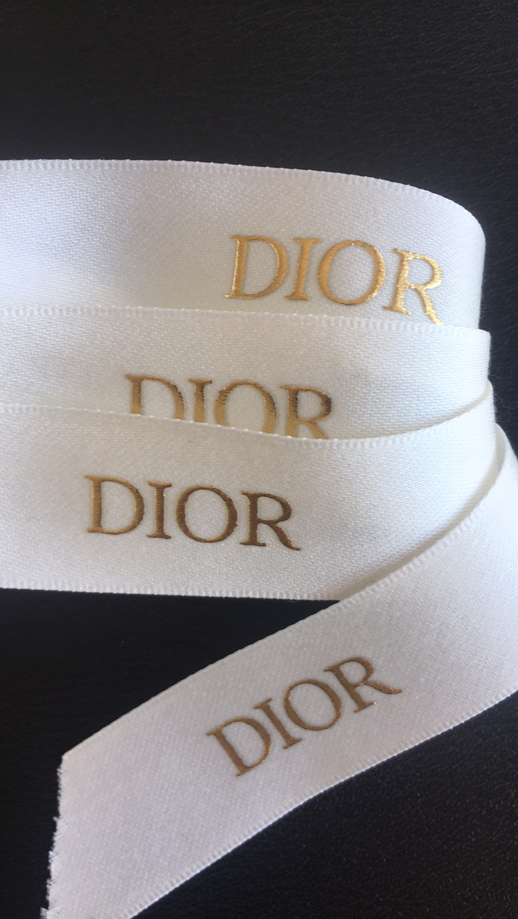 DIOR White Ribbon With GOLD DIOR LOGO image indicator(2)