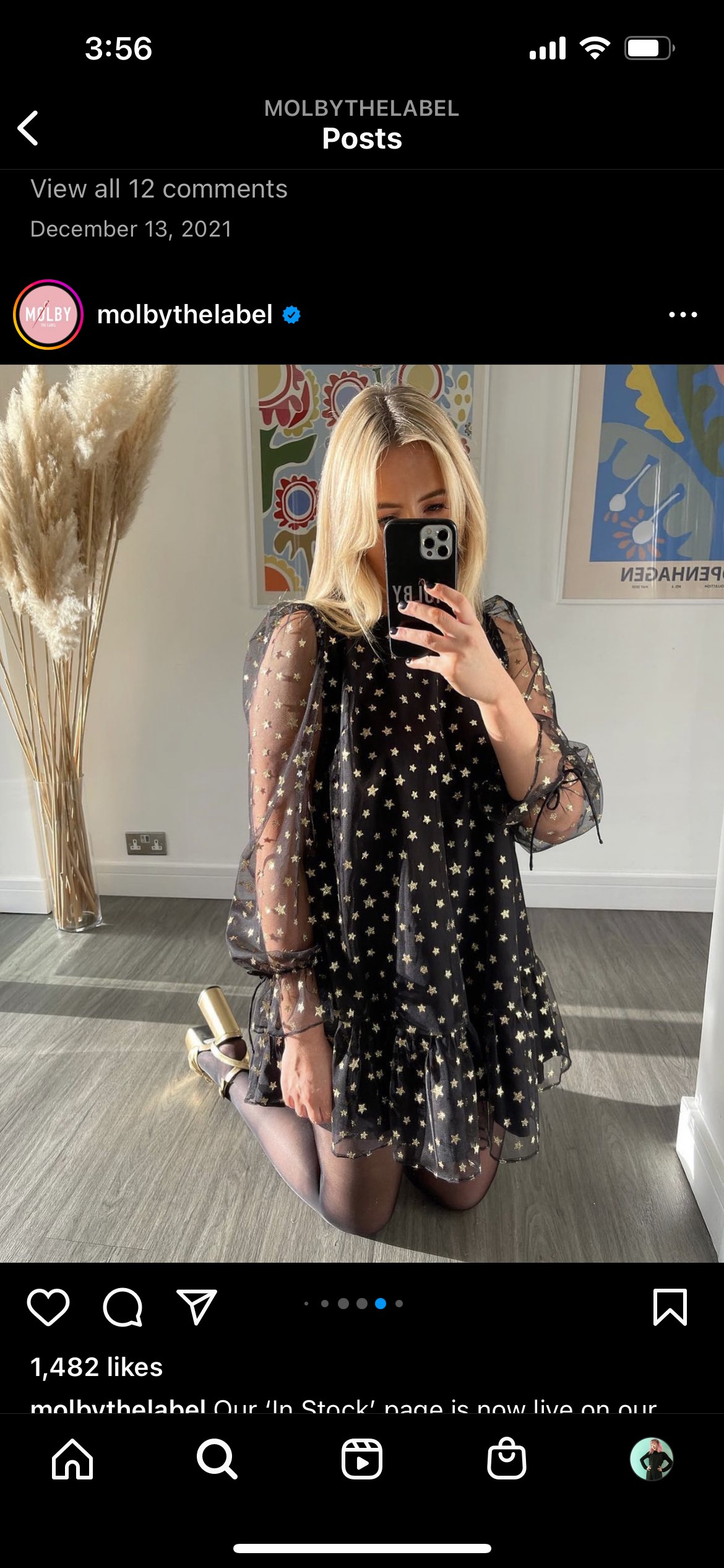 Molby the Label Goldie dress in Gold Star print image indicator(2)