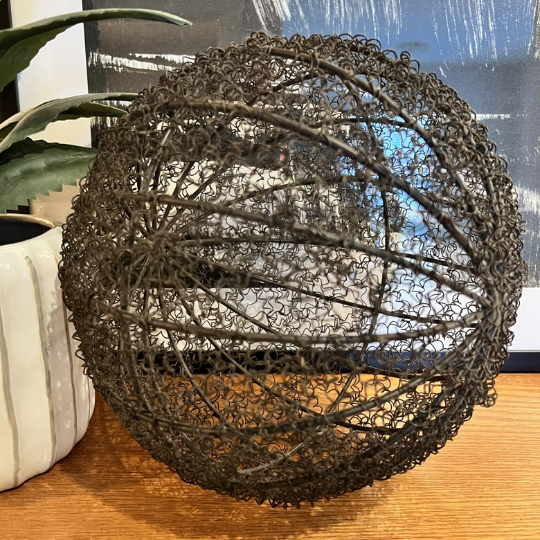 Espresso Brown Metal Decor Ball