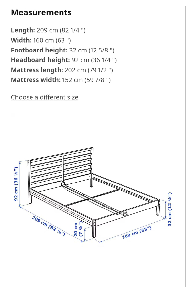 Wooden queen size bedframe - photo 4
