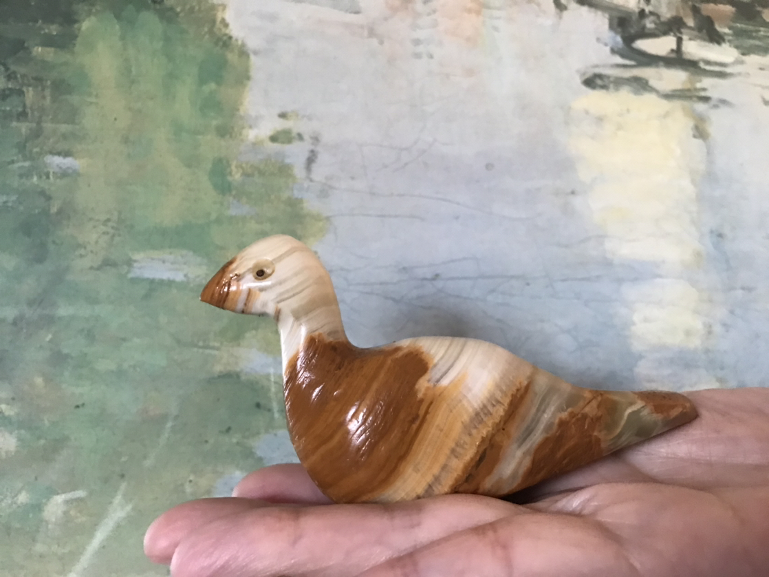 Canadian loon natural stone carving