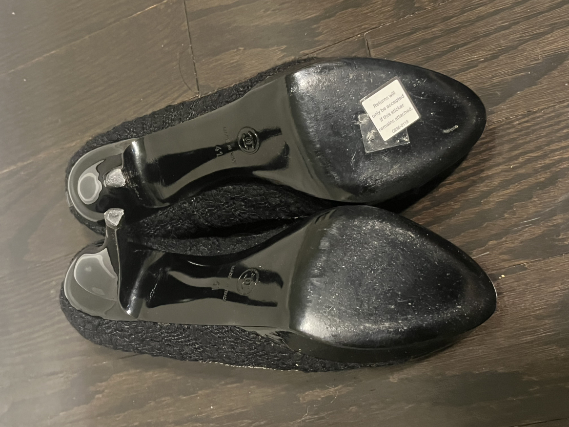 Chanel tweed Escarpins Pump Heels, sz 41 EU (11 US) Black image indicator(7)