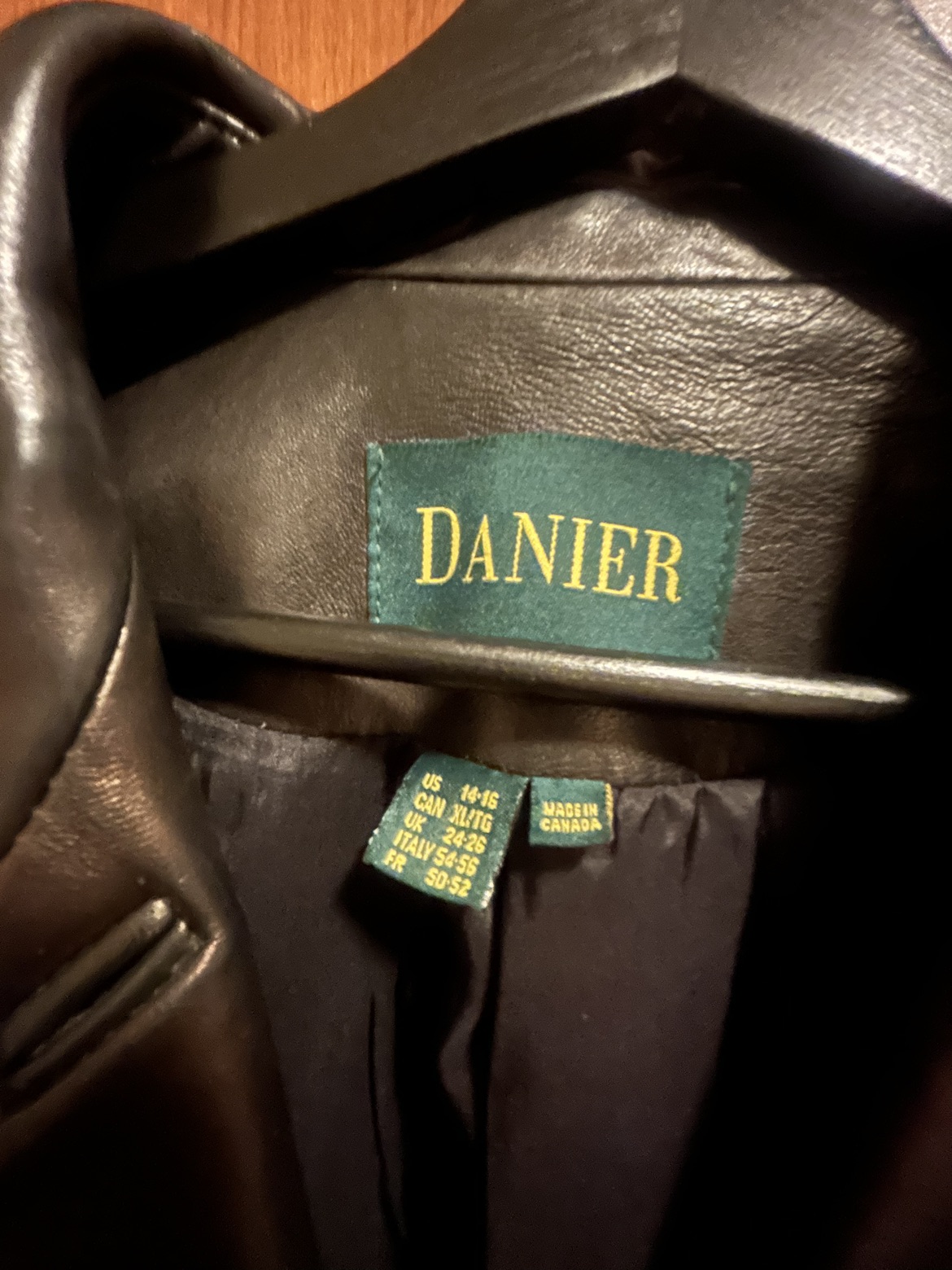 Danier leather long jacket barely used thumbnail