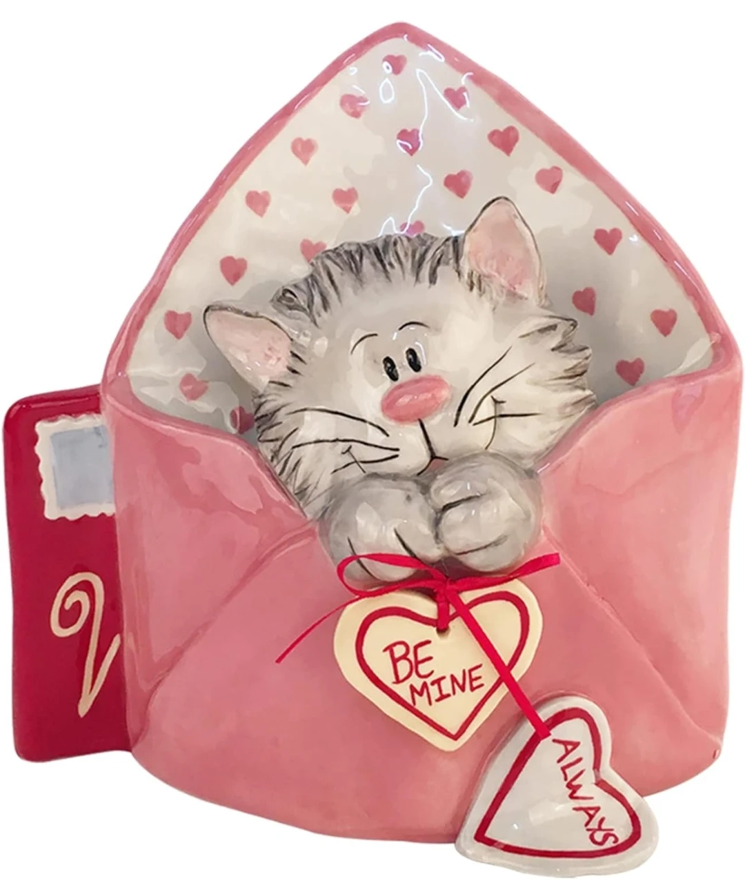 Blue sky clayworks sent with love kitten figurine 7 inch