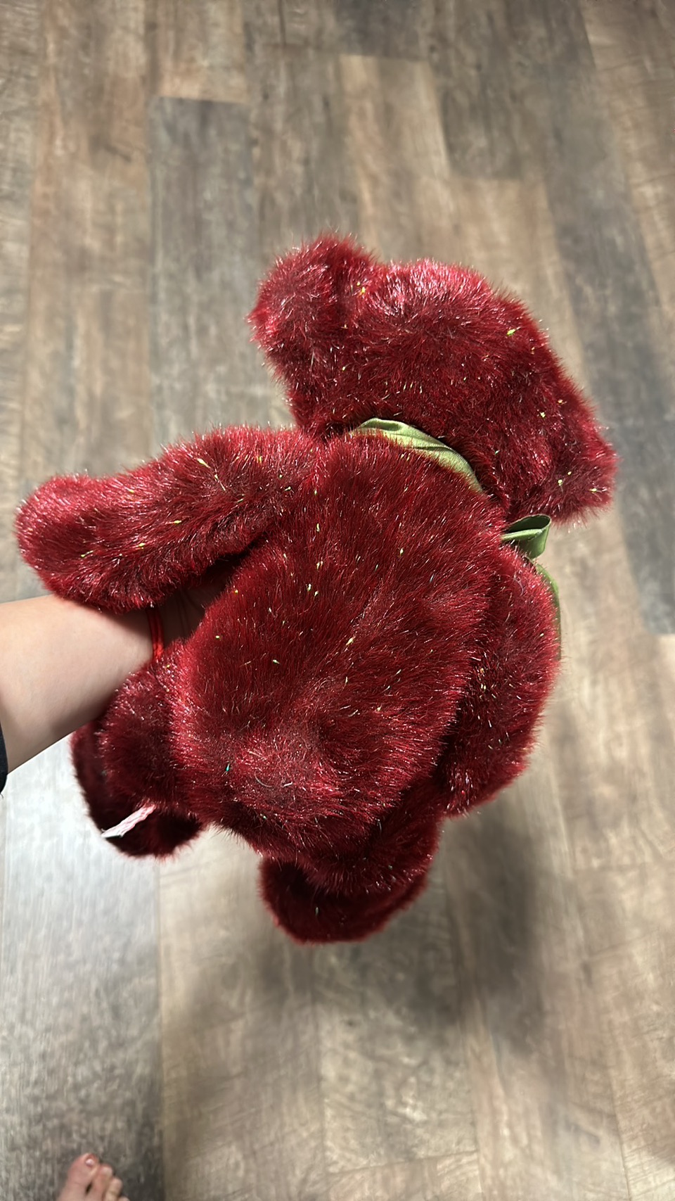 RUSS 14” Spangles Red Festive Opalescent Fur Teddy Bear image indicator(5)