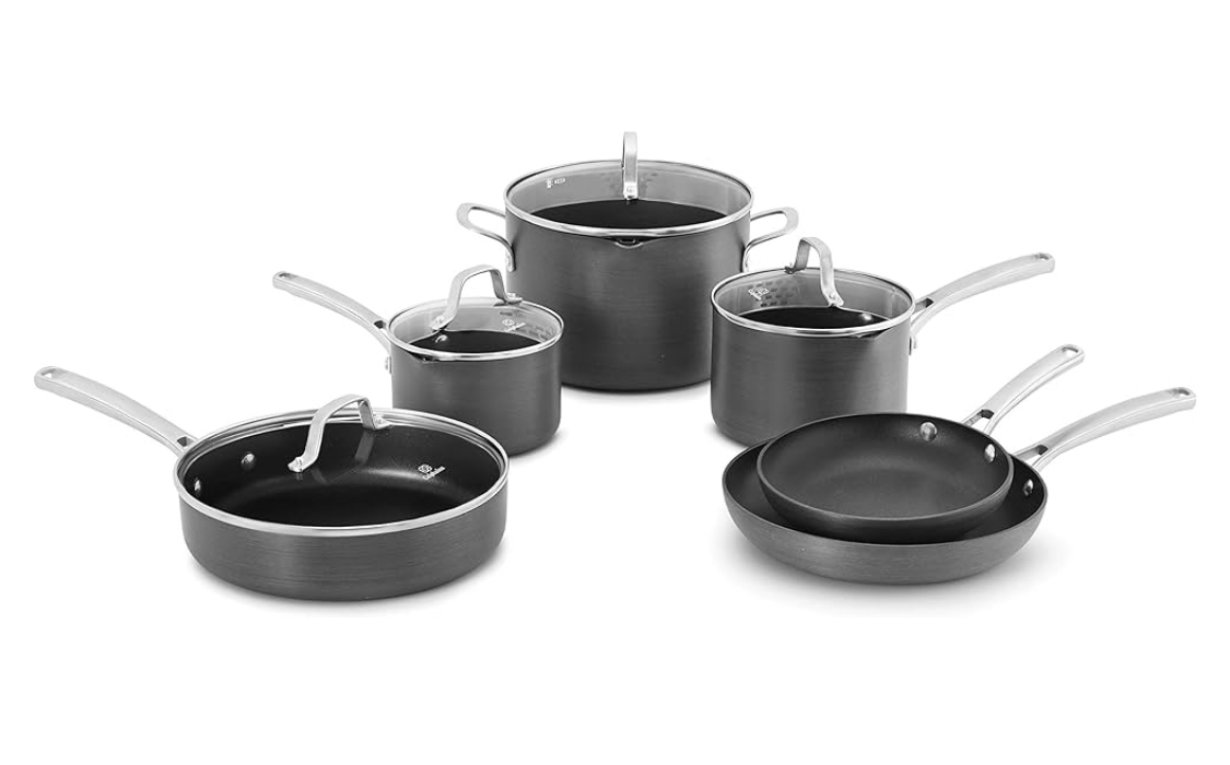 Calphalon 10 Piece Classic Nonstick Cookware Set, Grey thumbnail
