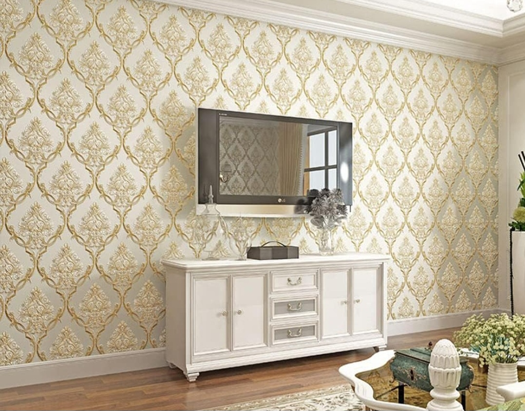 Q QIHANG 1.73' W x 32.8'L 3D Embossed Modern Style Wallpaper image indicator(2)