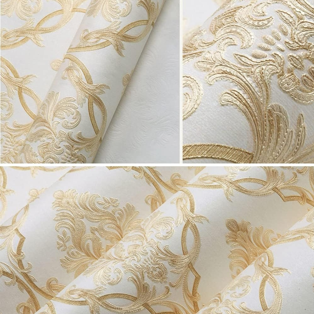 Q QIHANG 1.73' W x 32.8'L 3D Embossed Modern Style Wallpaper image indicator(7)