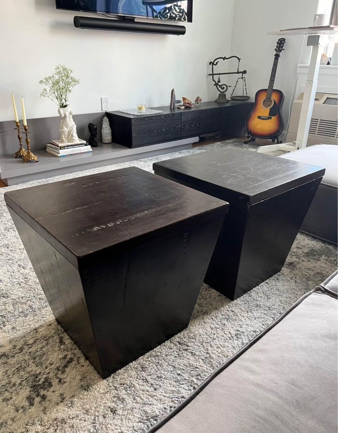 Pottery Barn Kenya Cube Storage Side Tables (a pair) - photo 4