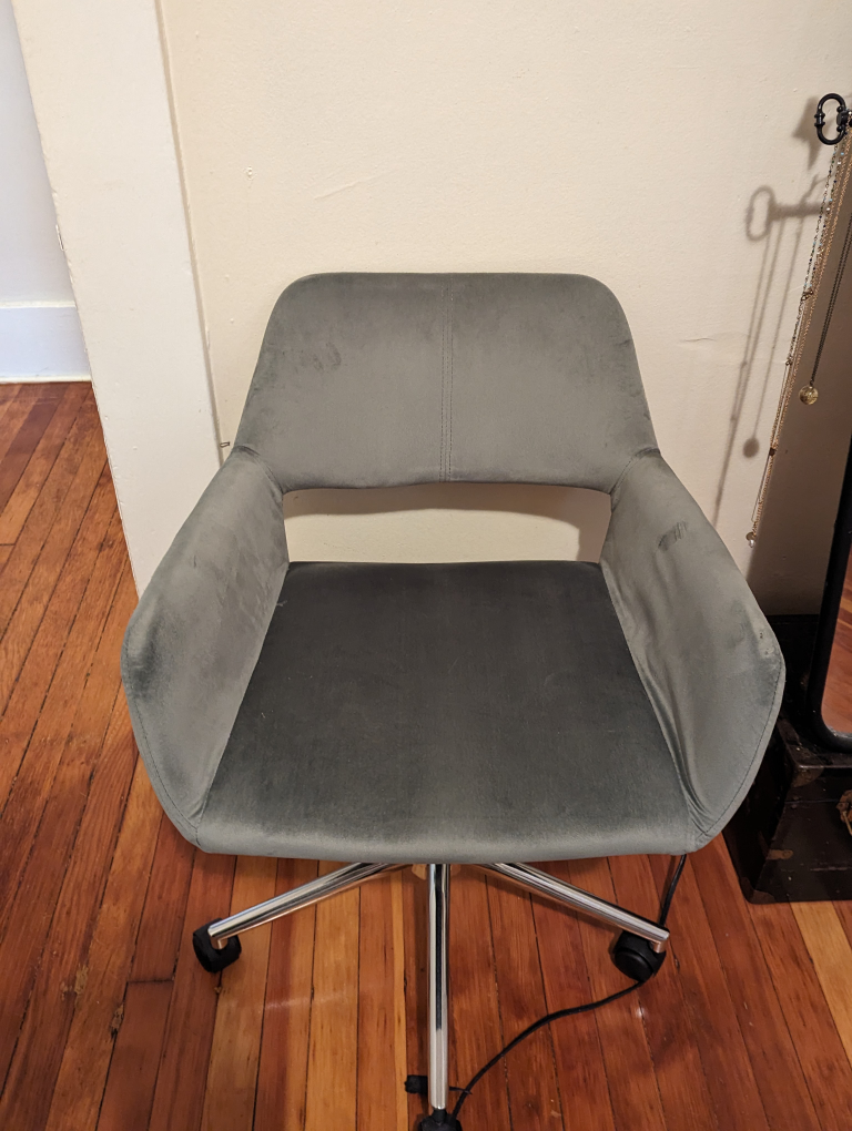 Light Green Velvet Soft Office Chair